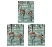 Lot de 3 désodorisants carrés à suspendre pour voiture, maison, bureau - Style chinois - Motif canards mandarins