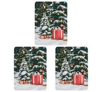 Lot de 3 désodorisants carrés à suspendre pour voiture, maison, bureau, style pin et boîte cadeau, style blanc