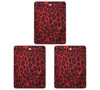 Lot de 3 désodorisants carrés à suspendre pour voiture Motif léopard rouge Pour homme et femme