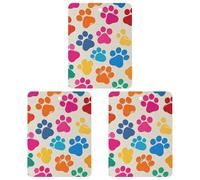 Lot de 3 désodorisants carrés colorés en forme de patte de chien à suspendre, cartes parfumées durables pour voiture, maison, bureau, style blanc