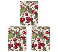 Lot de 3 désodorisants carrés pour voiture Motif cerises et feuilles Pour homme et femme
