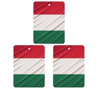 Lot de 3 désodorisants carrés pour voiture - Motif drapeau de l'Italie - Pour homme et femme