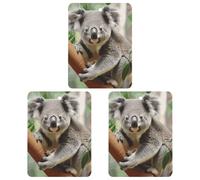 Lot de 3 désodorisants carrés pour voiture - Motif koala mignon - Pour homme et femme