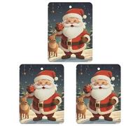 Lot de 3 désodorisants carrés pour voiture Motif Père Noël