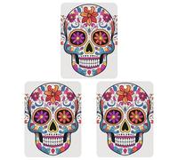 Lot de 3 désodorisants carrés pour voiture - Motif tête de mort - Pour homme et femme