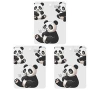 Lot de 3 désodorisants carrés pour voiture - Panda ludique - Pour homme et femme