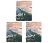Lot de 3 désodorisants carrés pour voiture, plage, surf, aromathérapie, pour homme et femme