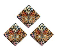 Lot de 3 désodorisants de voiture à imprimé papillon et léopard, cartes parfumées durables pour voiture, maison, bureau, style gris
