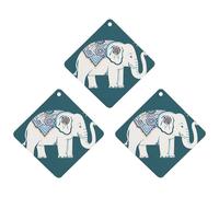 Lot de 3 désodorisants de voiture à motif d'éléphant, cartes parfumées durables pour voiture, maison, bureau, style blanc