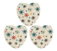Lot de 3 désodorisants de voiture à motif d'étoiles atomiques rétro à suspendre - Jolis désodorisants blancs - Désodorisant naturel pour voiture - Pour homme et femme - Avec cordon