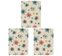 Lot de 3 désodorisants de voiture à motif d'étoiles atomiques rétro à suspendre - Jolis désodorisants blancs - Désodorisant naturel pour voiture - Pour homme et femme - Avec cordon