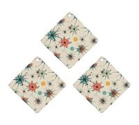 Lot de 3 désodorisants de voiture à motif d'étoiles atomiques rétro à suspendre - Jolis désodorisants gris - Parfums de voiture neufs - Senteurs de voitures neuves pour homme et femme - Désodorisant
