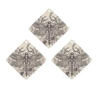 Lot de 3 désodorisants de voiture à motif floral et libellule dessinés à la main - Cartes parfumées - Parfum thé mignon - Désodorisant pour voiture - Longue durée - Pour homme et femme - Désodorisant