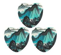Lot de 3 désodorisants de voiture à motifs de paysage, cartes parfumées durables pour voiture, maison, bureau, style noir