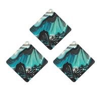 Lot de 3 désodorisants de voiture à motifs de paysage, cartes parfumées durables pour voiture, maison, bureau, style noir