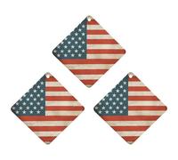 Lot de 3 désodorisants de voiture à suspendre avec drapeau des États-Unis, cartes parfumées longue durée pour voiture, maison, bureau, style blanc