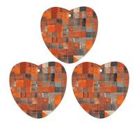 Lot de 3 désodorisants de voiture à suspendre avec lignes de grille orange - Cartes parfumées - Désodorisant naturel pour voiture - Pour homme et femme - Avec cordon de serrage