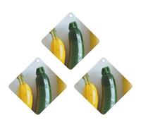 Lot de 3 désodorisants de voiture à suspendre en forme de courgettes et bananes - Motif thé mignon - Désodorisant pour voiture - Longue durée - Pour homme et femme - Avec cordon de serrage