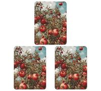 Lot de 3 désodorisants de voiture à suspendre en forme de grenadier - Cartes parfumées - Noir - Longue durée - Pour homme et femme - Désodorisant naturel avec cordon de serrage