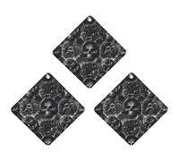 Lot de 3 désodorisants de voiture à suspendre en forme de tête de mort, pivoine noire, rose, losange, cartes parfumées longue durée pour voiture, maison, bureau, style blanc