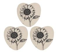 Lot de 3 désodorisants de voiture à suspendre en forme de tournesols noirs et blancs, cartes parfumées durables pour voiture, maison, bureau, style noir