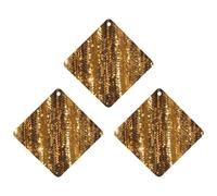 Lot de 3 désodorisants de voiture à suspendre - Feuilles d'encens parfumées pour voiture, maison, décoration intérieure - Paillettes dorées scintillantes