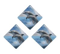 Lot de 3 désodorisants de voiture à suspendre - Feuilles d'encens parfumées pour voiture, maison, décoration intérieure - Deux dauphins