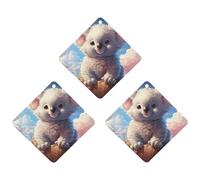 Lot de 3 désodorisants de voiture à suspendre - Feuilles d'encens parfumées pour voiture, maison, décoration intérieure - Koala mignon