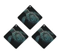 Lot de 3 désodorisants de voiture à suspendre - Feuilles d'encens parfumées pour voiture, maison, décoration intérieure - Tortue de mer verte brillante
