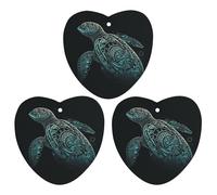 Lot de 3 désodorisants de voiture à suspendre - Feuilles d'encens parfumées pour voiture, maison, décoration intérieure - Tortue de mer verte brillante