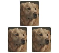 Lot de 3 désodorisants de voiture à suspendre - Feuilles d'encens parfumées pour voiture, maison, décoration intérieure - Golden Retriever