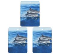 Lot de 3 désodorisants de voiture à suspendre - Feuilles d'encens parfumées pour voiture, maison, décoration intérieure - Famille de dauphins