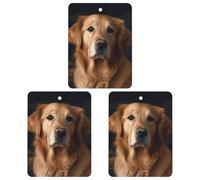 Lot de 3 désodorisants de voiture à suspendre - Feuilles d'encens parfumées pour voiture, maison, décoration intérieure - Golden Retriever