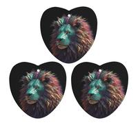 Lot de 3 désodorisants de voiture à suspendre - Feuilles d'encens parfumées pour voiture, maison, décoration intérieure - Art abstrait 3D lion