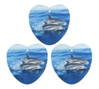 Lot de 3 désodorisants de voiture à suspendre - Feuilles d'encens parfumées pour voiture, maison, décoration intérieure - Famille de dauphins