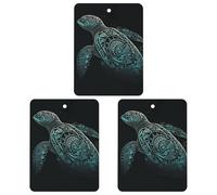 Lot de 3 désodorisants de voiture à suspendre - Feuilles d'encens parfumées pour voiture, maison, décoration intérieure - Tortue de mer verte brillante
