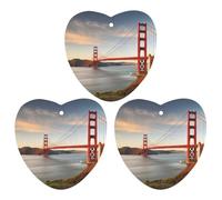 Lot de 3 désodorisants de voiture à suspendre - Feuilles d'encens parfumées pour voiture, maison, décoration intérieure - Golden Gate Bridge