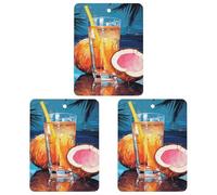 Lot de 3 désodorisants de voiture à suspendre - Feuilles d'encens parfumées pour voiture, maison, voiture, décoration intérieure, jus de noix de coco