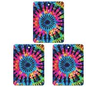 Lot de 3 désodorisants de voiture à suspendre - Feuilles parfumées à suspendre pour décoration intérieure de voiture, maison, voiture - Style tribal exotique tie-dye