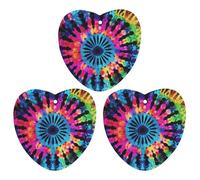 Lot de 3 désodorisants de voiture à suspendre - Feuilles parfumées à suspendre pour décoration intérieure de voiture, maison, voiture - Style tribal exotique tie-dye