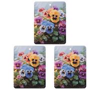 Lot de 3 désodorisants de voiture à suspendre - Feuilles parfumées à suspendre pour voiture, maison, décoration intérieure, fleurs de pensée