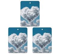 Lot de 3 désodorisants de voiture à suspendre - Feuilles parfumées à suspendre pour voiture, maison, décoration intérieure - Les nuages blancs sont comme un cœur