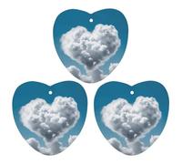 Lot de 3 désodorisants de voiture à suspendre - Feuilles parfumées à suspendre pour voiture, maison, décoration intérieure - Les nuages blancs sont comme un cœur