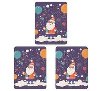 Lot de 3 désodorisants de voiture à suspendre - Feuilles parfumées à suspendre pour voiture, maison, décoration intérieure - Père Noël heureux