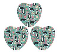 Lot de 3 désodorisants de voiture à suspendre - Feuilles parfumées à suspendre pour voiture, maison, décoration intérieure, Border Collie Florals