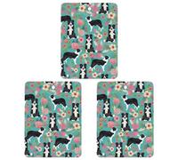 Lot de 3 désodorisants de voiture à suspendre - Feuilles parfumées à suspendre pour voiture, maison, décoration intérieure, Border Collie Florals