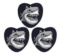 Lot de 3 désodorisants de voiture à suspendre - Feuilles parfumées à suspendre pour voiture, maison, décoration intérieure - Requin de dessin animé avec large ouverture