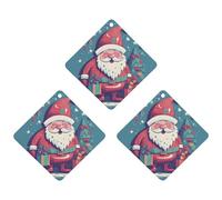 Lot de 3 désodorisants de voiture à suspendre - Feuilles parfumées à suspendre pour voiture, maison, décoration intérieure - Père Noël souriant heureux