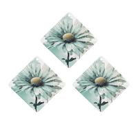 Lot de 3 désodorisants de voiture à suspendre - Feuilles parfumées à suspendre pour voiture, maison, décoration intérieure - Vert menthe aquarelle marguerite