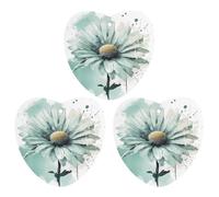 Lot de 3 désodorisants de voiture à suspendre - Feuilles parfumées à suspendre pour voiture, maison, décoration intérieure - Vert menthe aquarelle marguerite